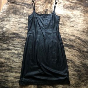 Ralph Lauren Faux Leather Black Tank Dress